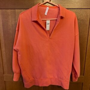 Daily Practice by Anthropologie Long-Sleeve Collared Pullover Top NWT